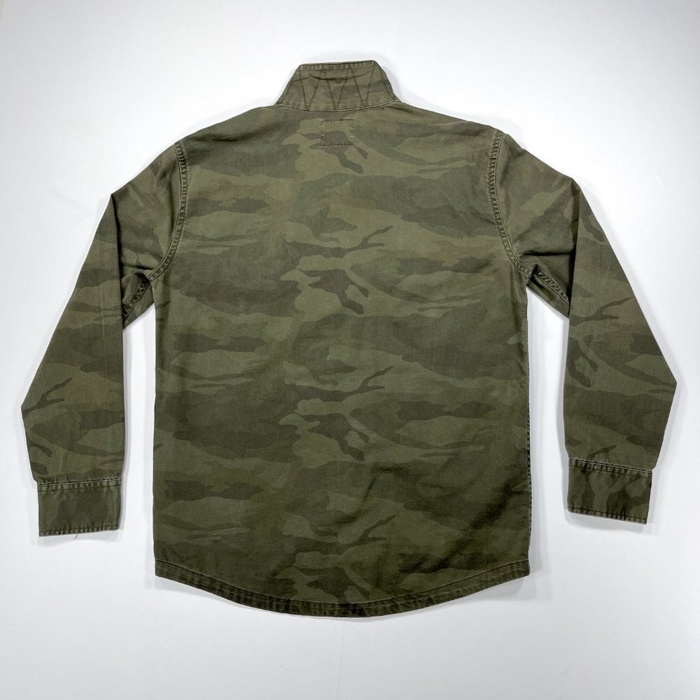 A&F Men's XS Military Shirt Jacket Army Green Camo Button Down Cotton Shacket - Picture 5 of 16